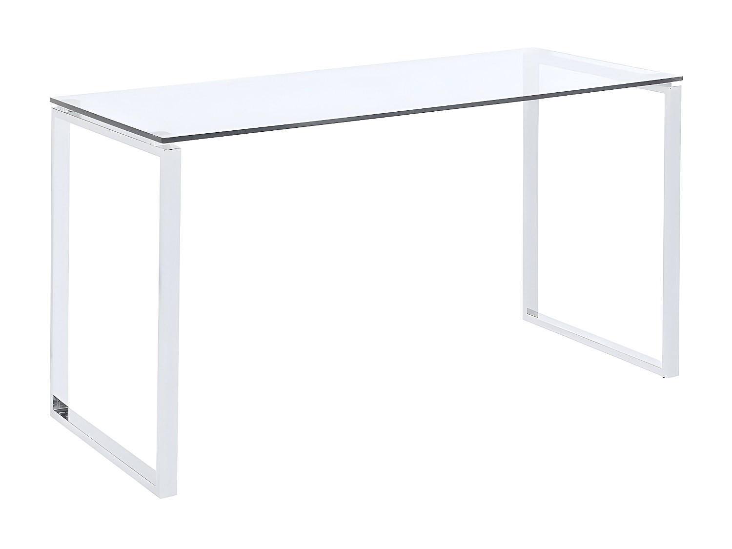 SCHREIBTISCH - Glas & Metall - FREYA - Transparent, Metall (140/60/75cm) - Vente-Unique