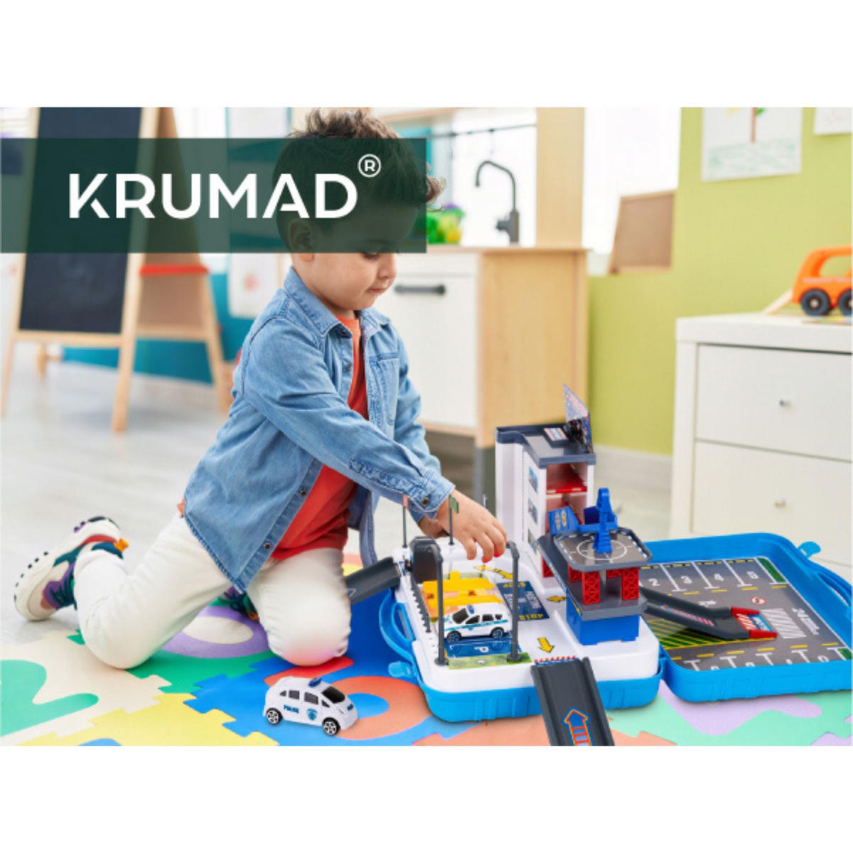 PARKHAUS Polizei Spielzeug für Kinder - Multicolor, Kunststoff (25/8/28cm) - KRUMAD