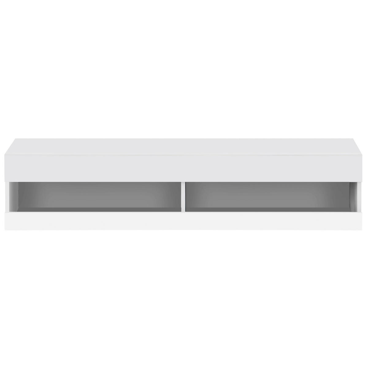 TV-LOWBOARD wandhängend in Weiß Hochglanz mit LED 140/40/30.5 cm - Weiß, Holzwerkstoff (140/30.5/40cm) - Redom