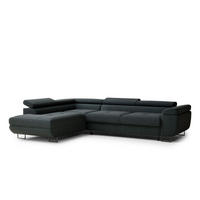 ECKSOFA Concord Türkis Webstoff - Links Seite - Türkis/Schwarz, Holz/Holzwerkstoff (203/277cm) - Maison de Reve