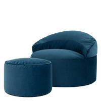 SITZSACK mit rundem Hocker Orb - Dunkelblau, Textil (86/61/86cm) - icon