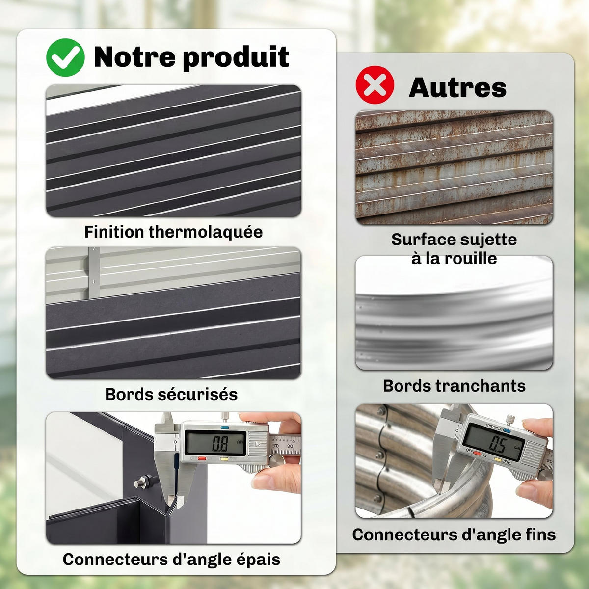 HOCHBEET DE-12210 rechteckig 241/90/30 cm aus Wellblech Grau - Grau, Metall (241/30/90.5cm) - ComfortXL