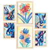 POSTER Set Mit 6 Flora Vein Abstrakte Blumenmuster Größe A3 & A4 Rahmen aus hellem Holz - Beige, Papier (29.7/1cm) - Nacnic