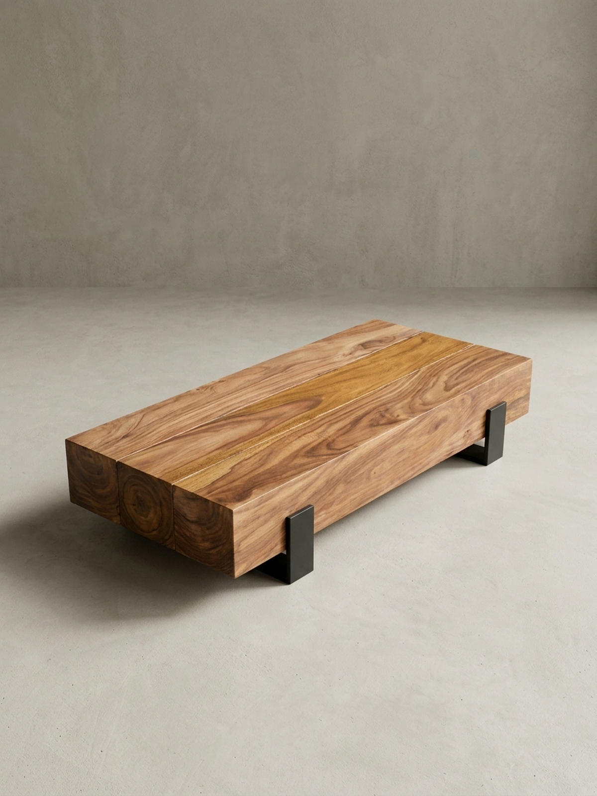 SOFATISCH Massivholz, Handgefertigt, Schutzlackversiegelt, Puristisch Modern, 115x44x22cm - Schwarz/Braun, Holz/Metall (44/115/22cm) - KADIMA DESIGN