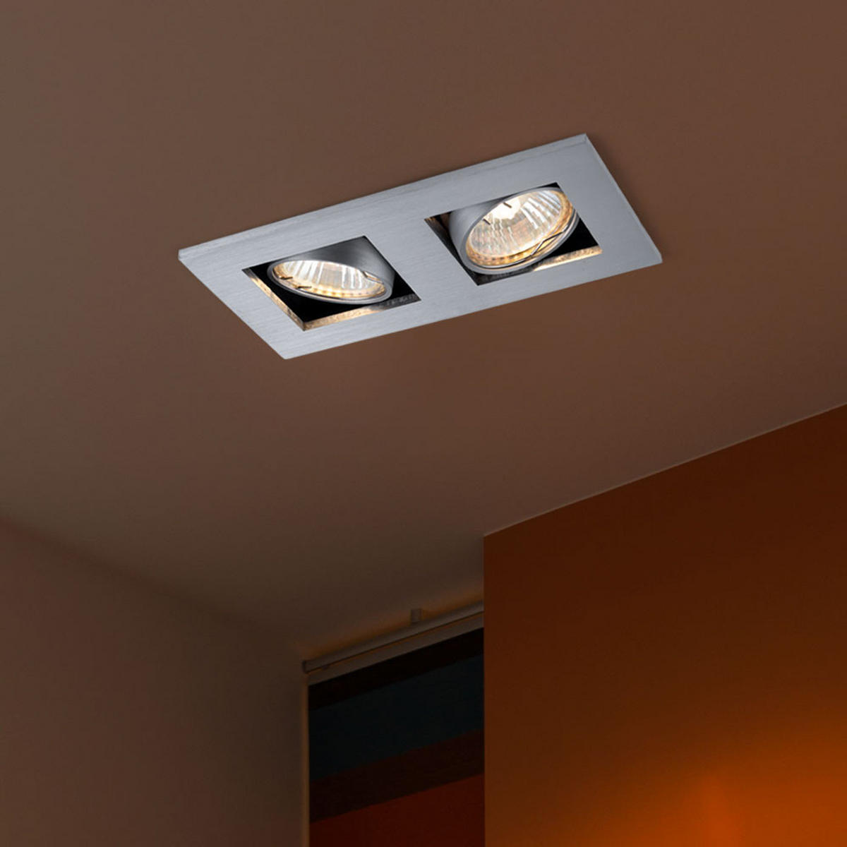 LED BAD EINBAULEUCHTE Aluminium Silber GALILEI - Silberfarben, Metall (18.5/10/10cm)