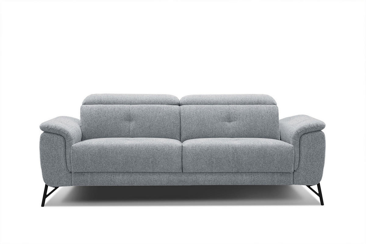 SOFA AVENA 3-Sitzer, silberfarben - Silberfarben, Holzwerkstoff/Textil (204/80/108cm) - Courtois Laville