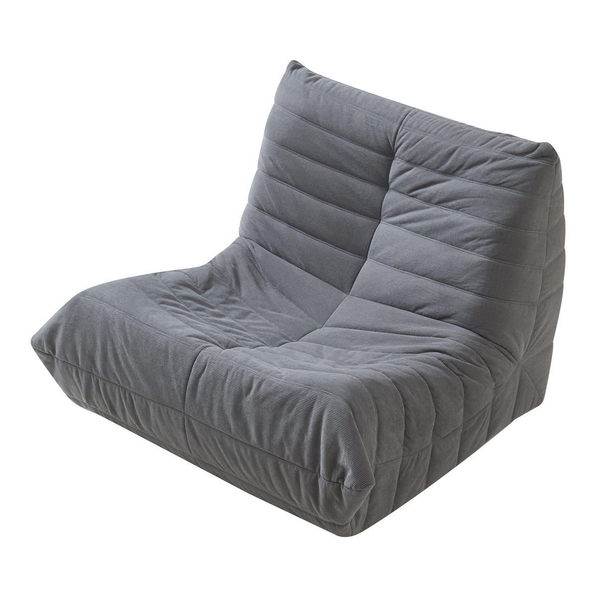 PODLAHOVÉ KŘESLO Kodsø - šedá, textil (90/75/100cm) - [en.casa]