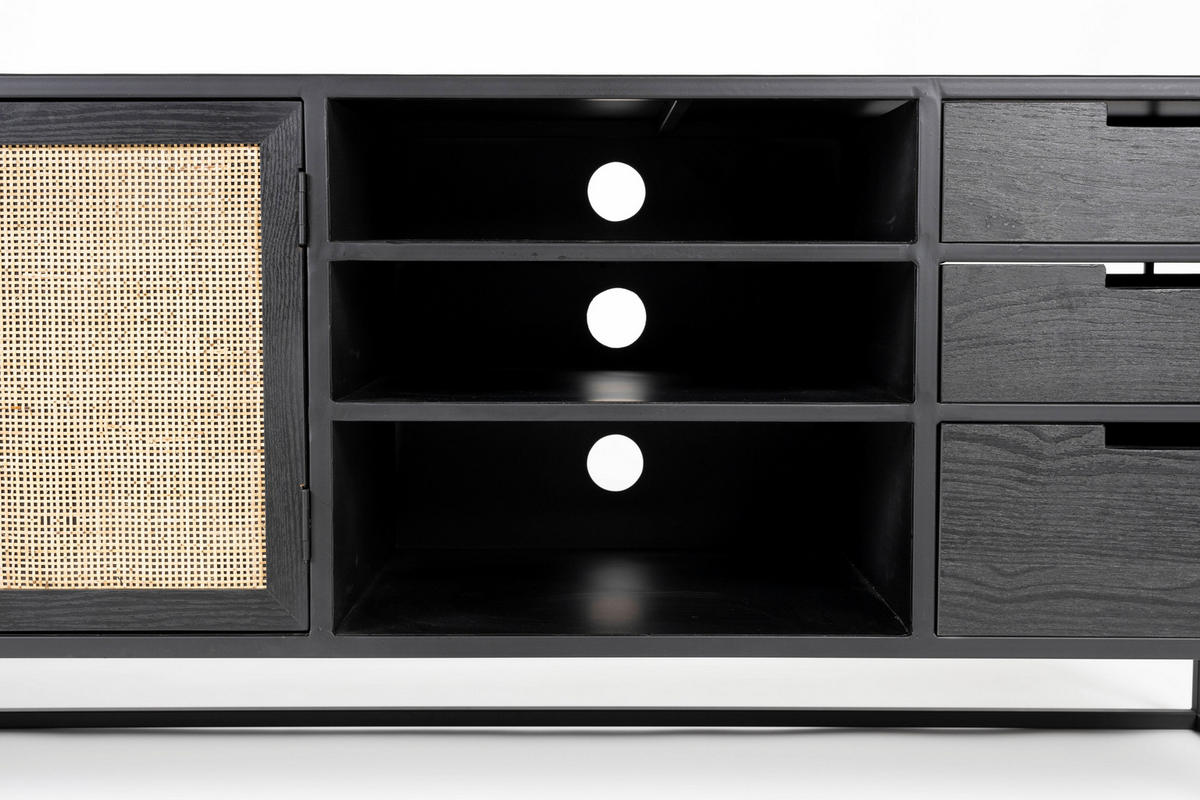 BEISTELLTISCH Lilly - Schwarz - 150/38/55 cm - Schwarz, Holz (150/38/55cm)