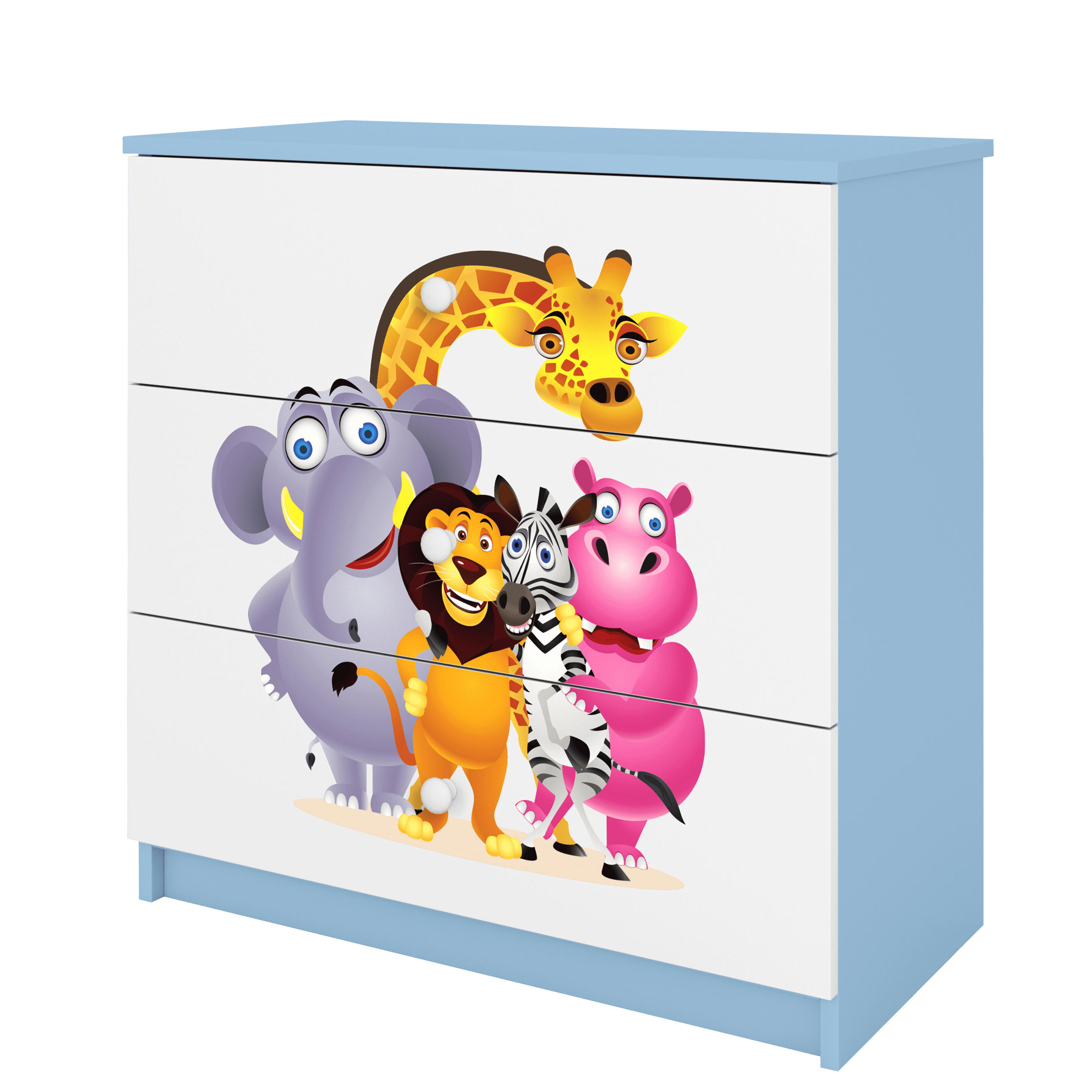 KOMMODE Babydreams ZOO 81/81/41 - Blau, Holzwerkstoff (81/81/41cm) - RAUMHIRSCH FURNITURE