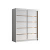 SCHIEBETÜRENSCHRANK Flavio IV - Goldfarben/Weiß, Holzwerkstoff/Metall (150/200/58cm) - MIRJAN24