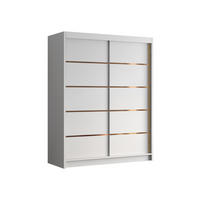 SCHIEBETÜRENSCHRANK Flavio IV - Goldfarben/Weiß, Holzwerkstoff/Metall (150/200/58cm) - MIRJAN24