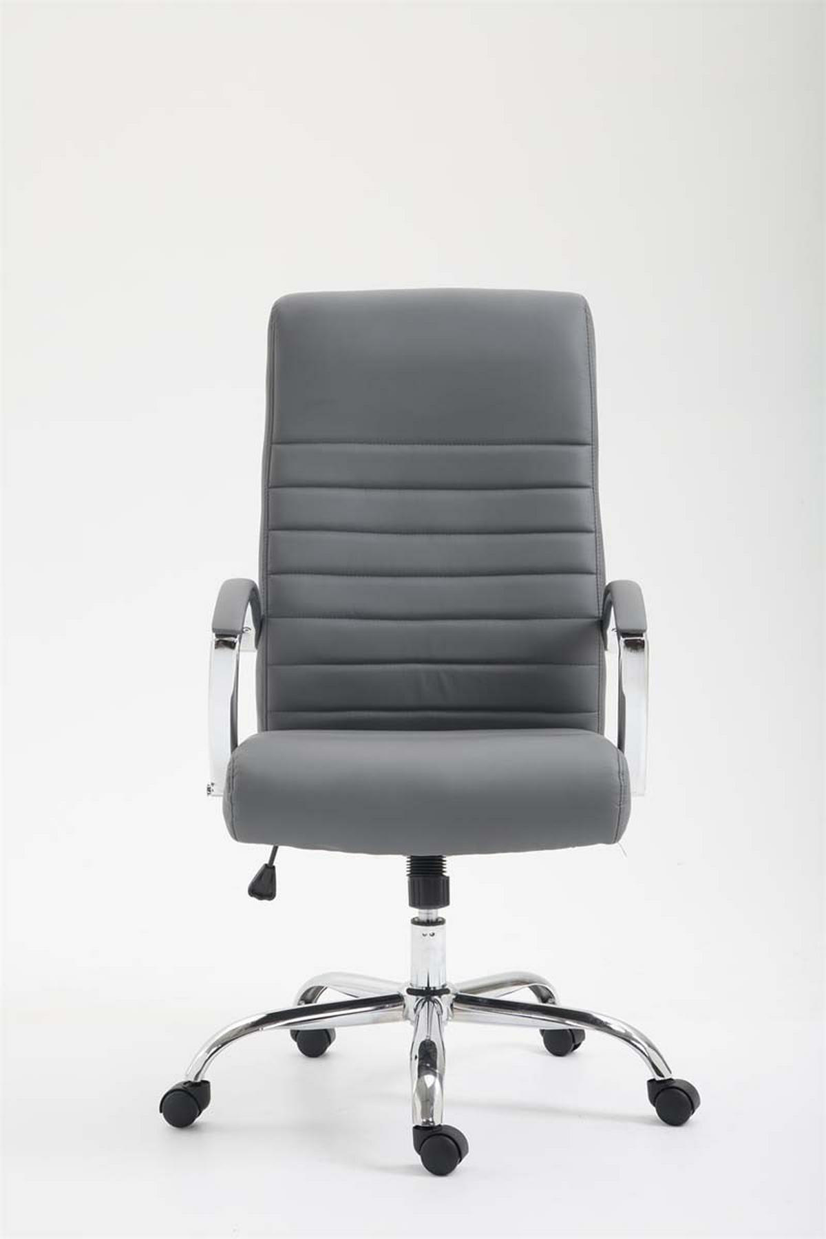 CHEFSESSEL Lederlook Grau - Chromfarben/Grau, Textil/Metall (60/110/68cm) - CLP