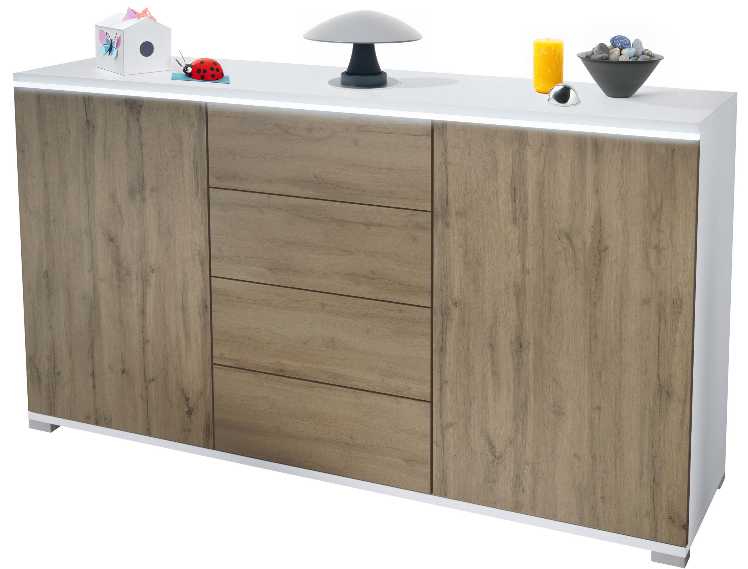 SIDEBOARD Faro Eiche Evoke - Eiche San Remo, Holzwerkstoff (138.5/75.5/35cm) - Vladon