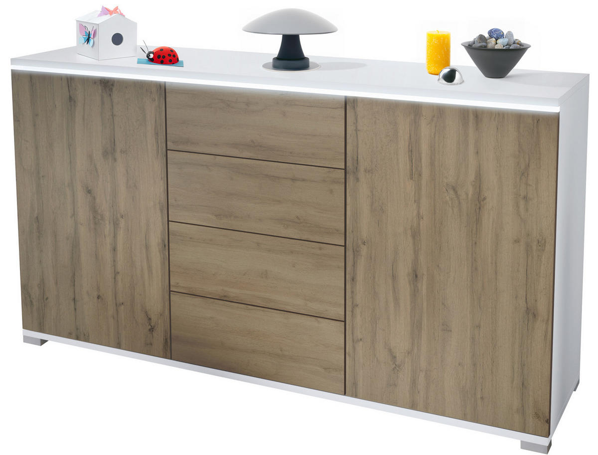 SIDEBOARD Faro Eiche Evoke - Eiche San Remo, Holzwerkstoff (138.5/75.5/35cm) - Vladon