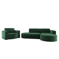 SOFASET Palma In Noel - Grün, Holzwerkstoff/Textil (236/78/165cm) - Fun Möbel