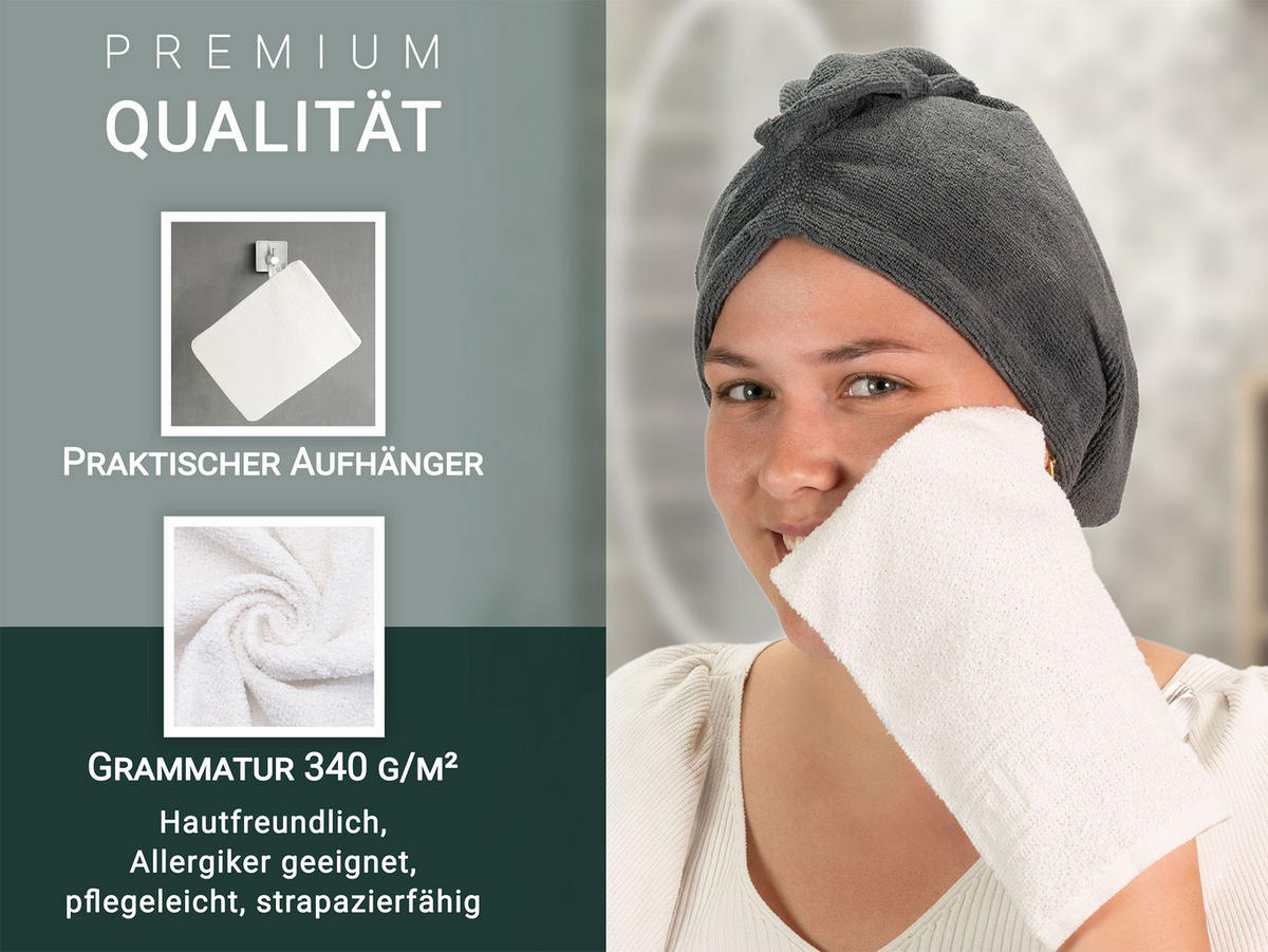 WASCHHANDSCHUH, 20er-Set, 16x22 cm, 70% Baumwolle, 30% Polyester, Weiß - Weiß, Textil (16/22cm) - Zollner