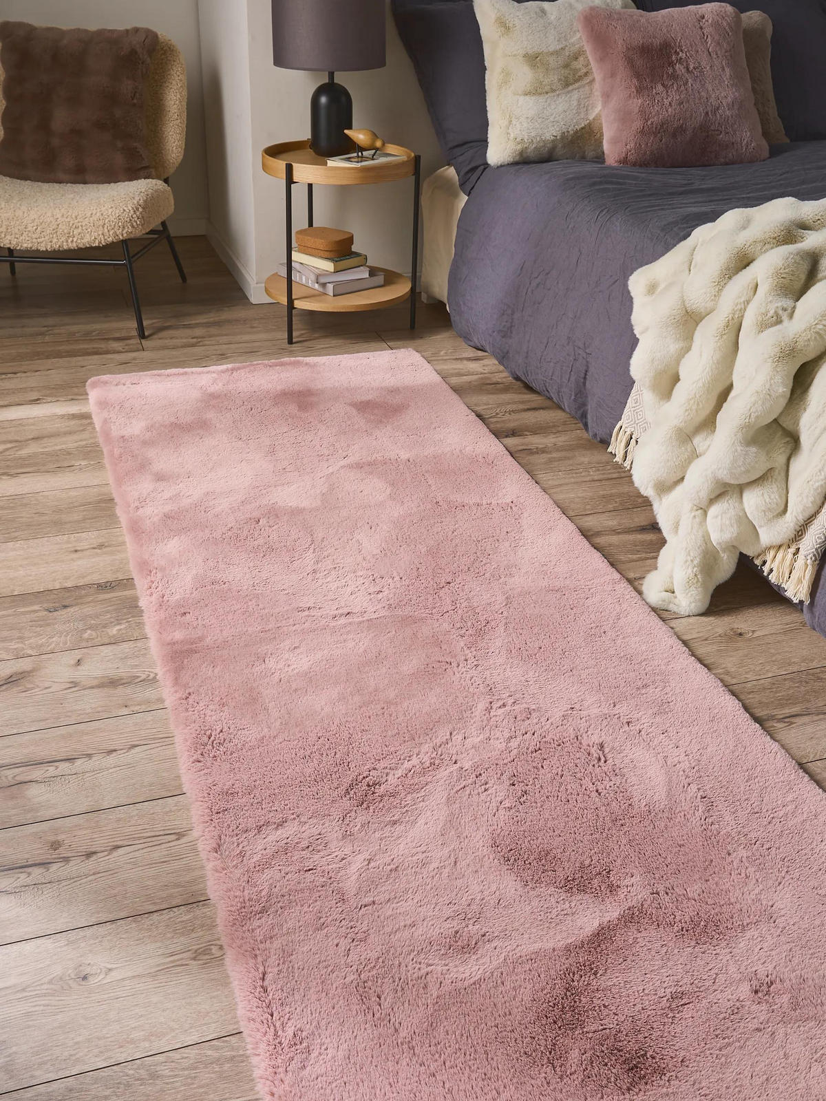 TEPISI od umjetnog krzna Dave roza 80x240 cm - ružičasta, tekstil/plastika (80/240cm) - benuta Nest