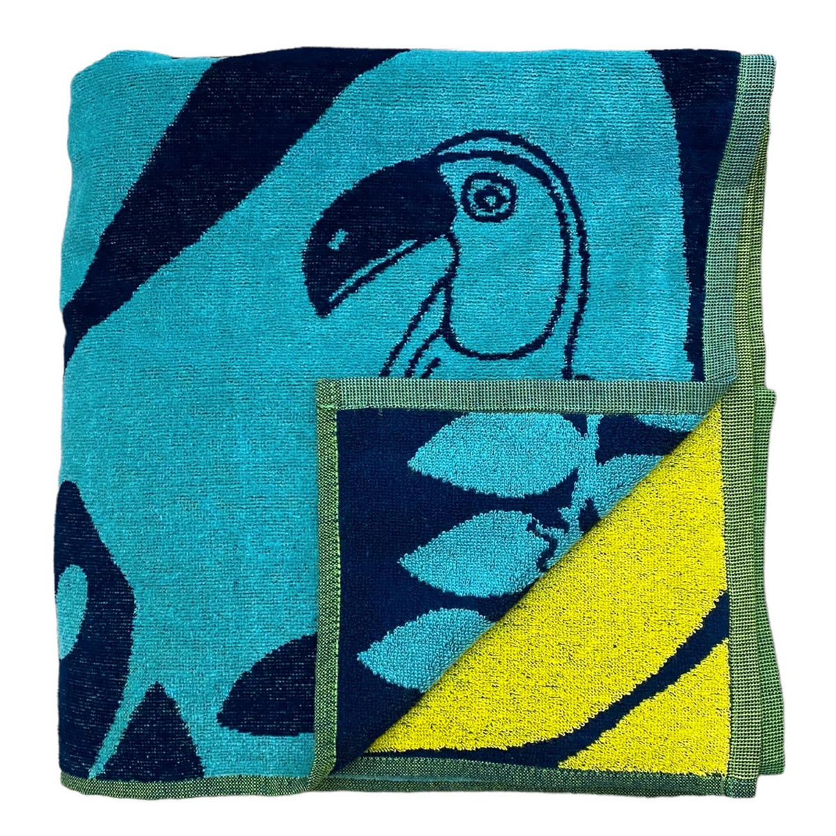 STRANDTUCH Frottee Velours Jacquard Strany 140x180 400g/m² - Grün, Textil (140/180cm) - LE COMPTOIR DE LA PLAGE