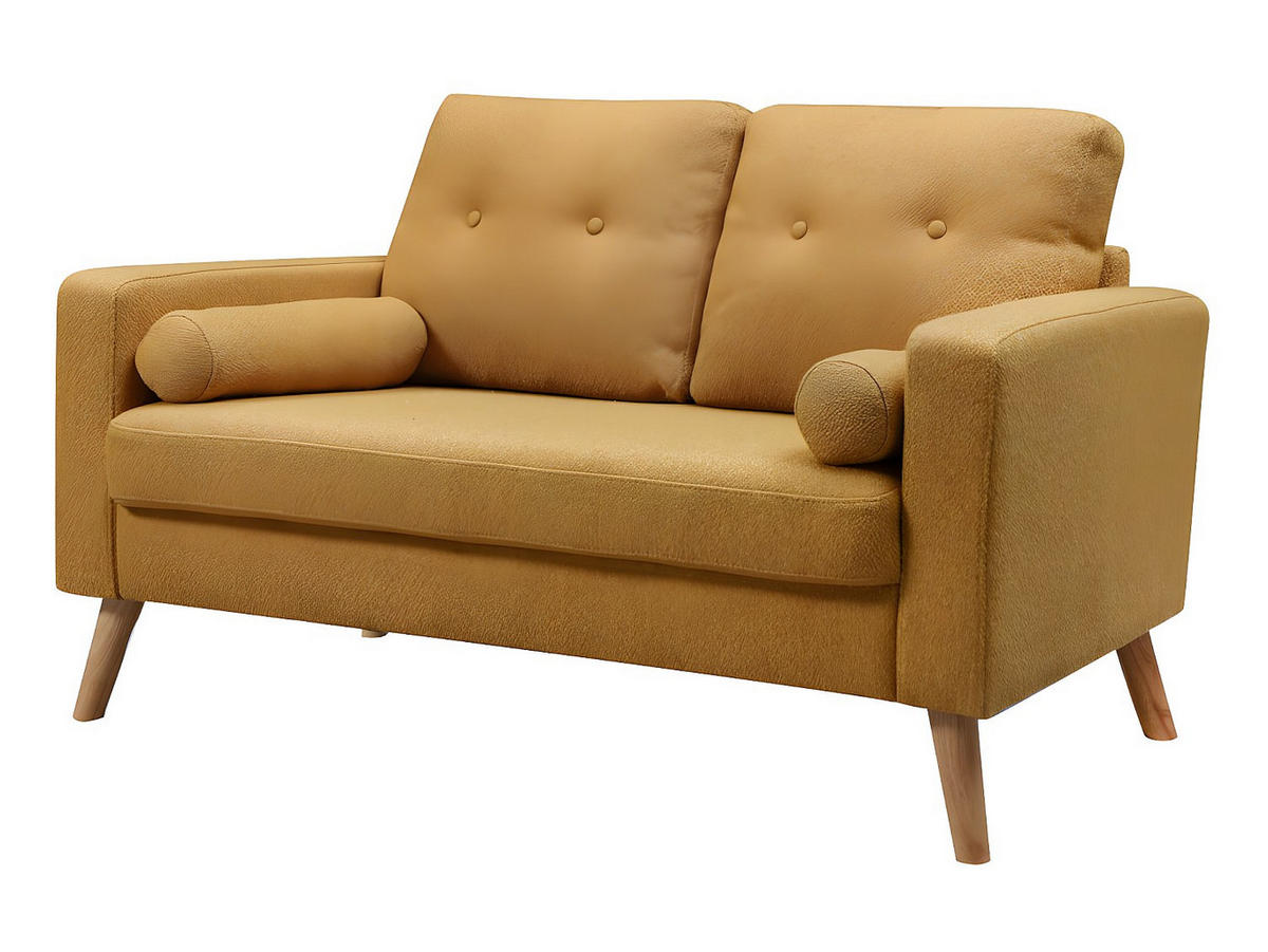 COUCHGARNITUR - 5 Personen - stoff - gelb Tatum - Gelb, Holz/Textil (130/83/81cm) - Vente-Unique