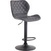 BARHOCKER Cora, Gestell schwarz, Kunstleder Grau - Schwarz/Grau, Kunststoff/Textil (47/100/51cm) - TPFLiving