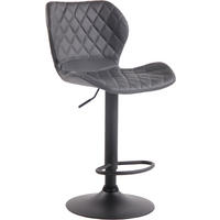 BARHOCKER Cora, Gestell schwarz, Kunstleder Grau - Schwarz/Grau, Kunststoff/Textil (47/100/51cm) - TPFLiving
