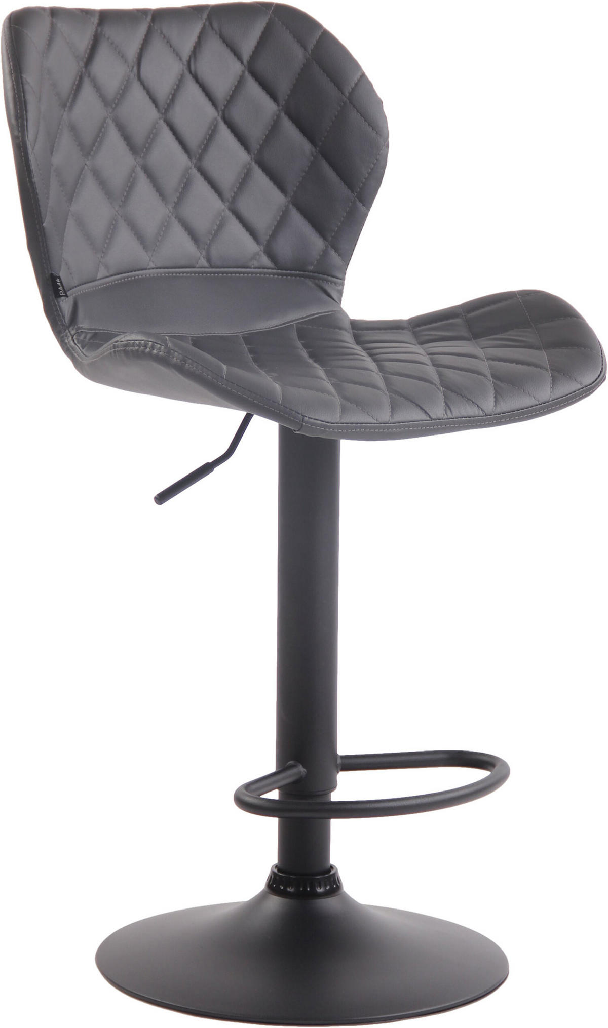 BARHOCKER Cora, Gestell schwarz, Kunstleder Grau - Schwarz/Grau, Kunststoff/Textil (47/100/51cm) - TPFLiving