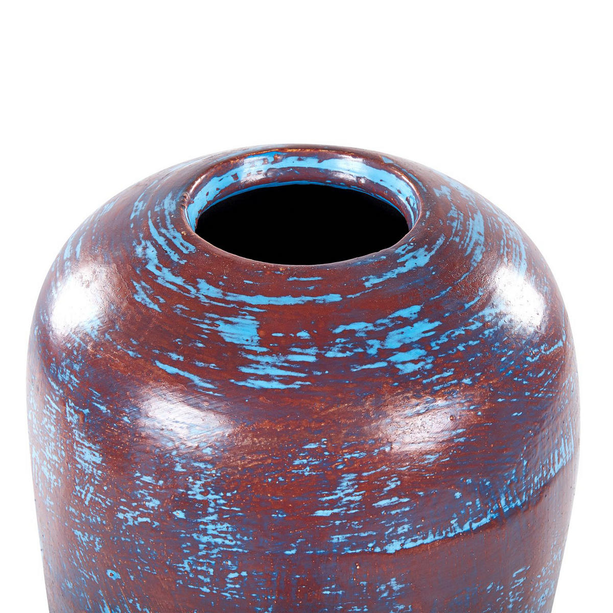 DEKOVASE Terrakotta braun Dojran - Braun, Stein (59cm) - Beliani
