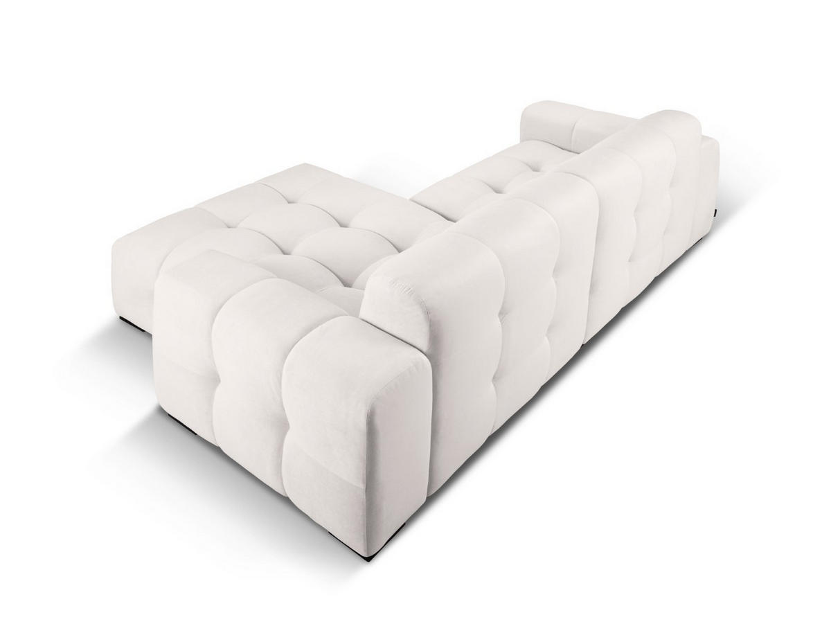 ECKSOFA rechts Kendal aus Samt hellgrau 4 Sitzplätze - Hellgrau, Textil (173/256cm) - Micadoni