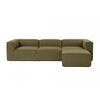 ECKSOFA beidseitig montierbar - Salbeigrün/Schwarz, Holz/Kunststoff (296/185cm) - myHomelando