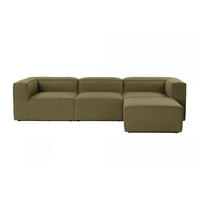 ECKSOFA beidseitig montierbar - Salbeigrün/Schwarz, Holz/Kunststoff (296/185cm) - myHomelando