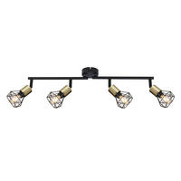 LED DECKENLEUCHTE XARA Metall Schwarz Altmessing - Schwarz, Metall (60/8/19.5cm) - Globo Lighting