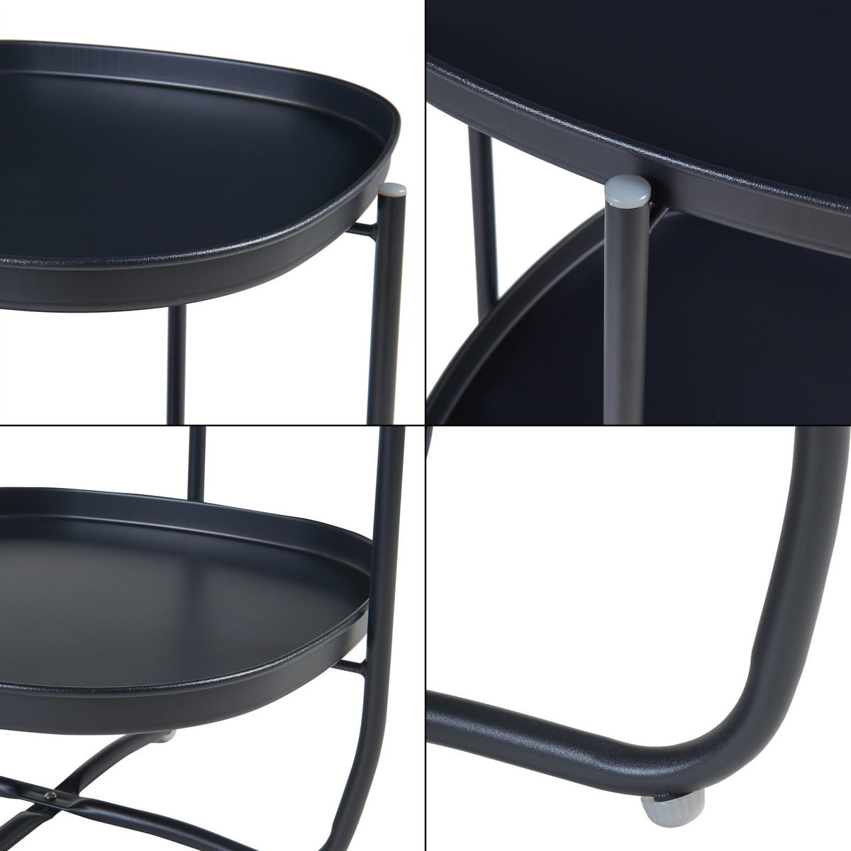 TABLETTTISCH Sandefjord - Schwarz, Metall (46/46/57.5cm) - [en.casa]
