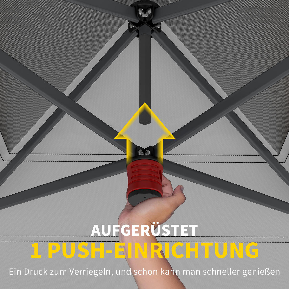 PAVILLON Dunkelblau 395/395/285 cm - Dunkelblau/Grau, Metall (395/285/395cm) - Outsunny