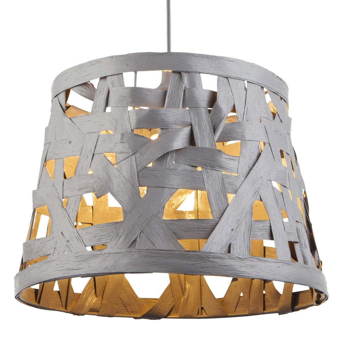 HÄNGELEUCHTE SALVADOR Textil Grau - Grau, Metall (35/35/144cm) - Globo Lighting