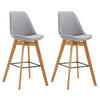 BARHOCKER 2er Set Gikar Stoff Grau - Grau, Textil (48/112/56cm) - DELUKE