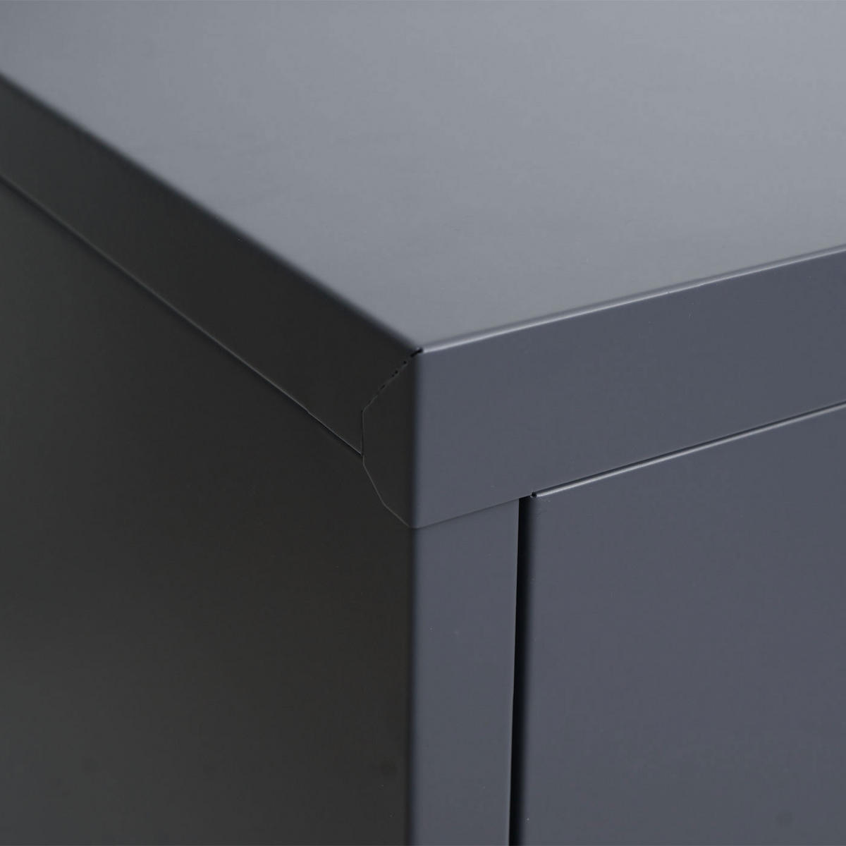 AKTENSCHRANK rollbar HxBxT 98x80x40cm 2 Türen abschließbar Stahl Dunkelgrau - Dunkelgrau, Metall (80/98/40cm) - PROREGAL