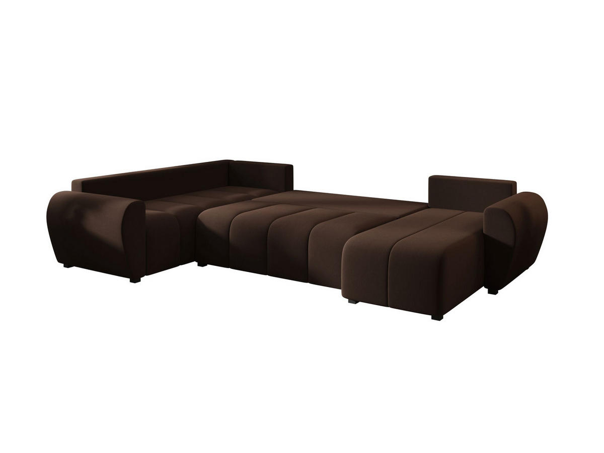 WOHNLANDSCHAFT MOLISA U PLUS Cosmic 800 Rechts mit Schlaffunktion - Braun, Textil (303/82/208cm) - Bedante