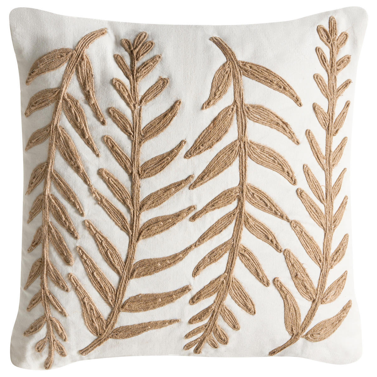 DEKOKISSEN 2er-Set Weiß 45/45 cm Garcinia - Weiß, Textil (45/45cm) - Beliani