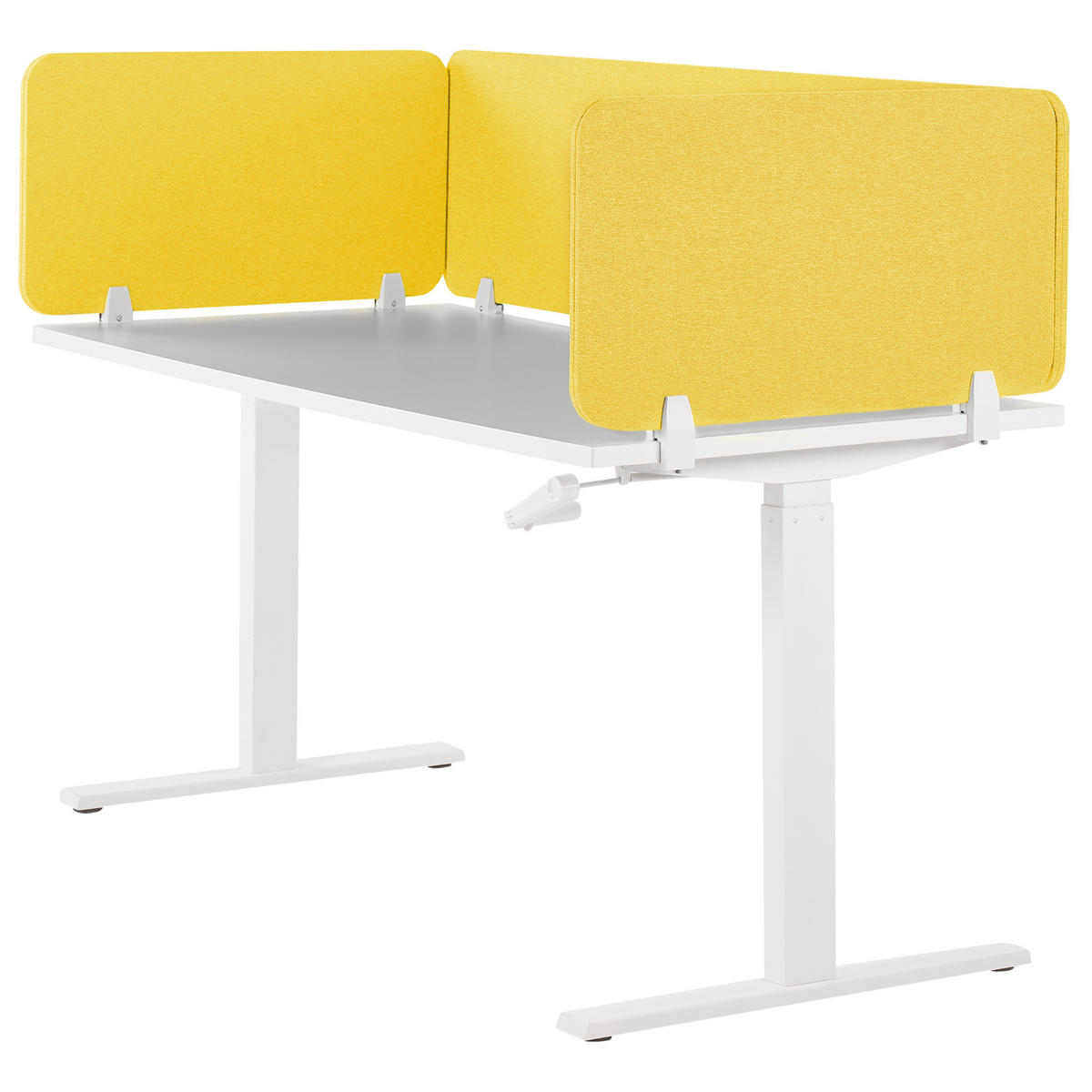 SCHREIBTISCHTRENNWAND 130 x 40 cm Gelb Wally - Gelb, Textil (130/40/2cm) - Beliani
