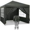 PAVILLON Pop-Up wasserdichter Faltpavillon, aus Oxford Metallrahmen 3 x 3 m - Grau, Metall (300/300/260cm) - Woltu