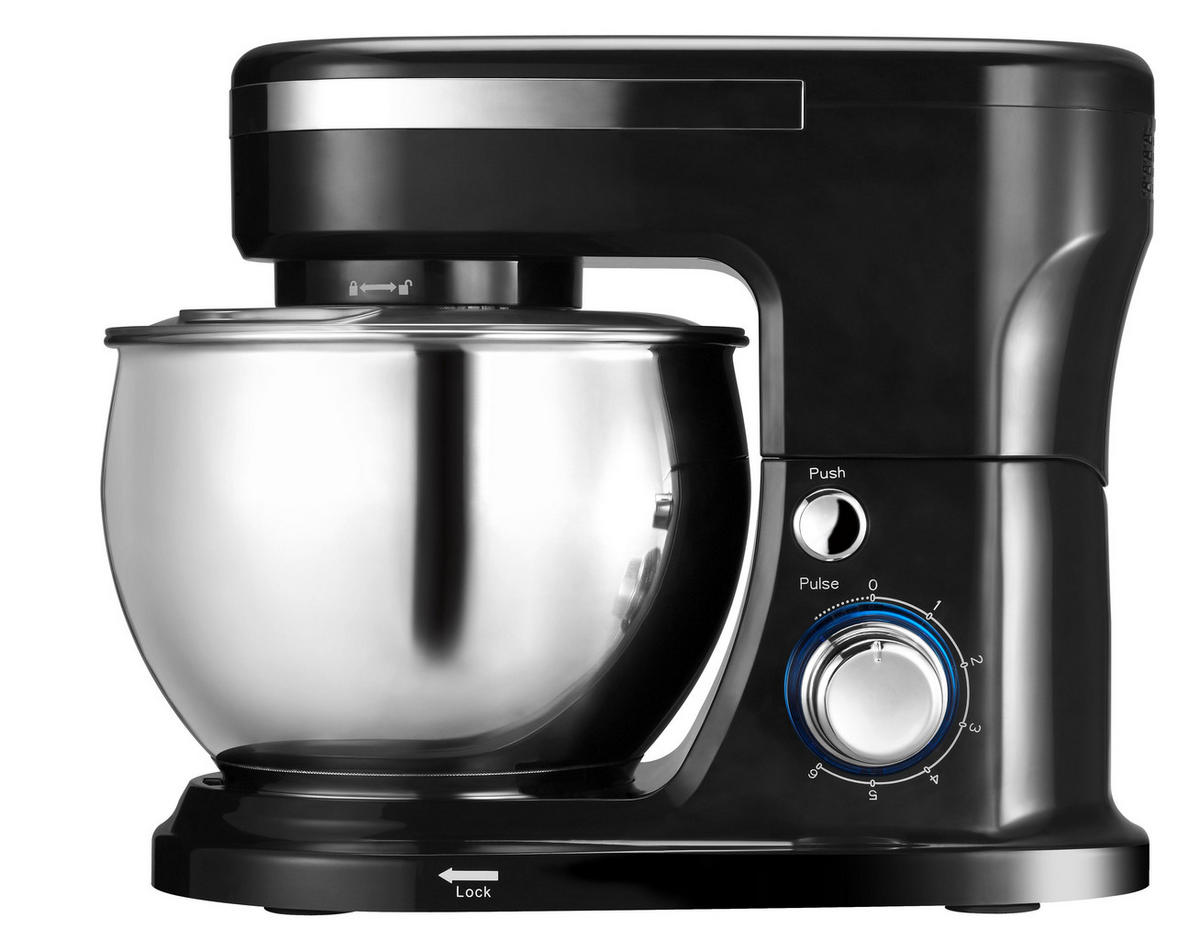 KÜCHENMASCHINE Jetta in Schwarz max. 1300 Watt - Schwarz, Metall (22.3/29/36cm)