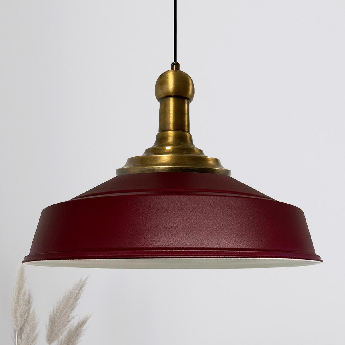 PENDELLEUCHTE Asletl 40/30 cm - Dunkelrot, Metall (40/30cm) - Bamyum