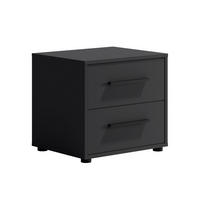 NACHTTISCH Maxivo Schwarz, mit Schubladen - Schwarz, Holzwerkstoff (51/47/40cm) - Bettso