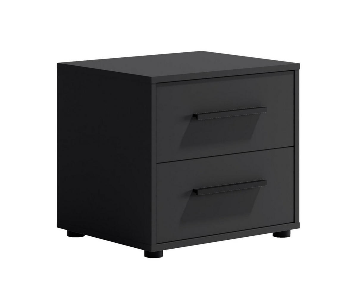 NACHTTISCH Maxivo Schwarz, mit Schubladen - Schwarz, Holzwerkstoff (51/47/40cm) - Bettso