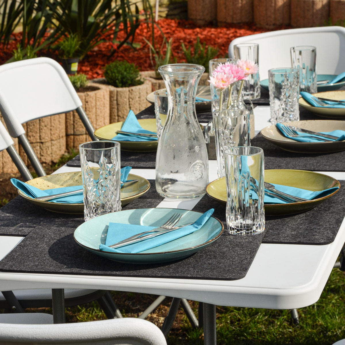 GARTENTISCH für 6 Personen, 180/70cm, Weiß - Weiß, Kunststoff - Amanka