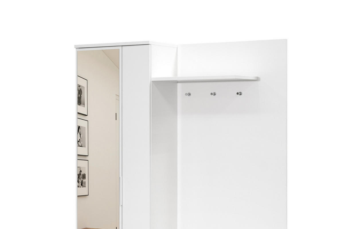 GARDEROBE MILANO 140/200 in Weiß matt - Weiß, Holzwerkstoff (140/200/40cm) - Deine Möbel 24