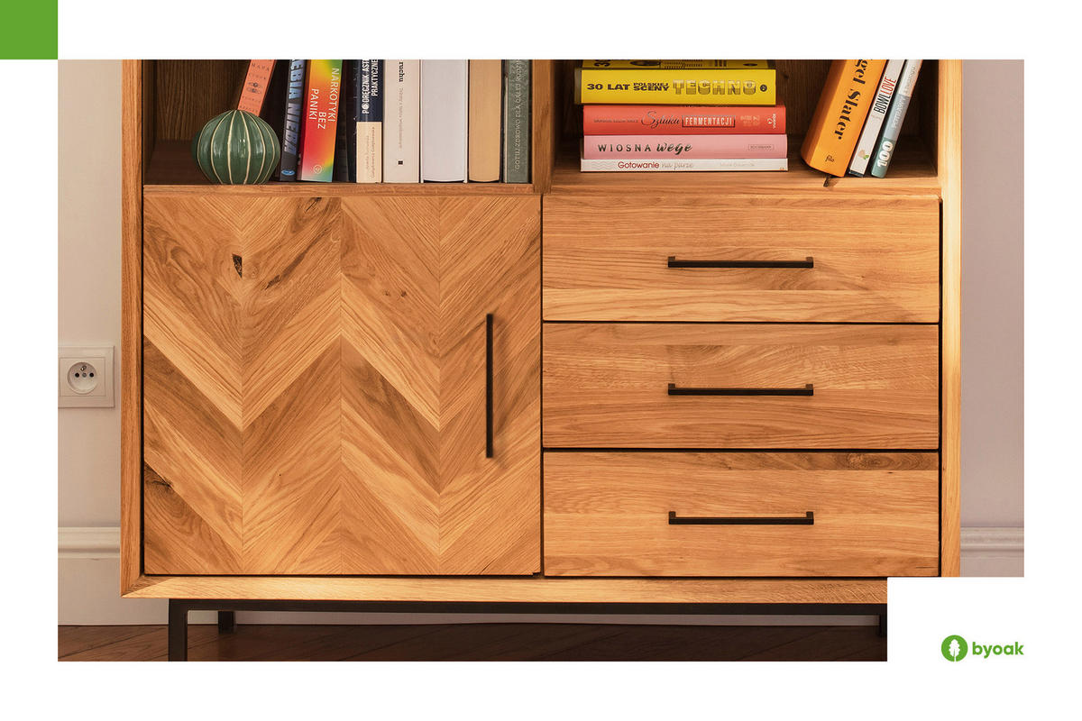 BÜCHERREGAL LEON 97x45 Wildeiche - Wildeiche, Holz (97/176/45cm) - byoak