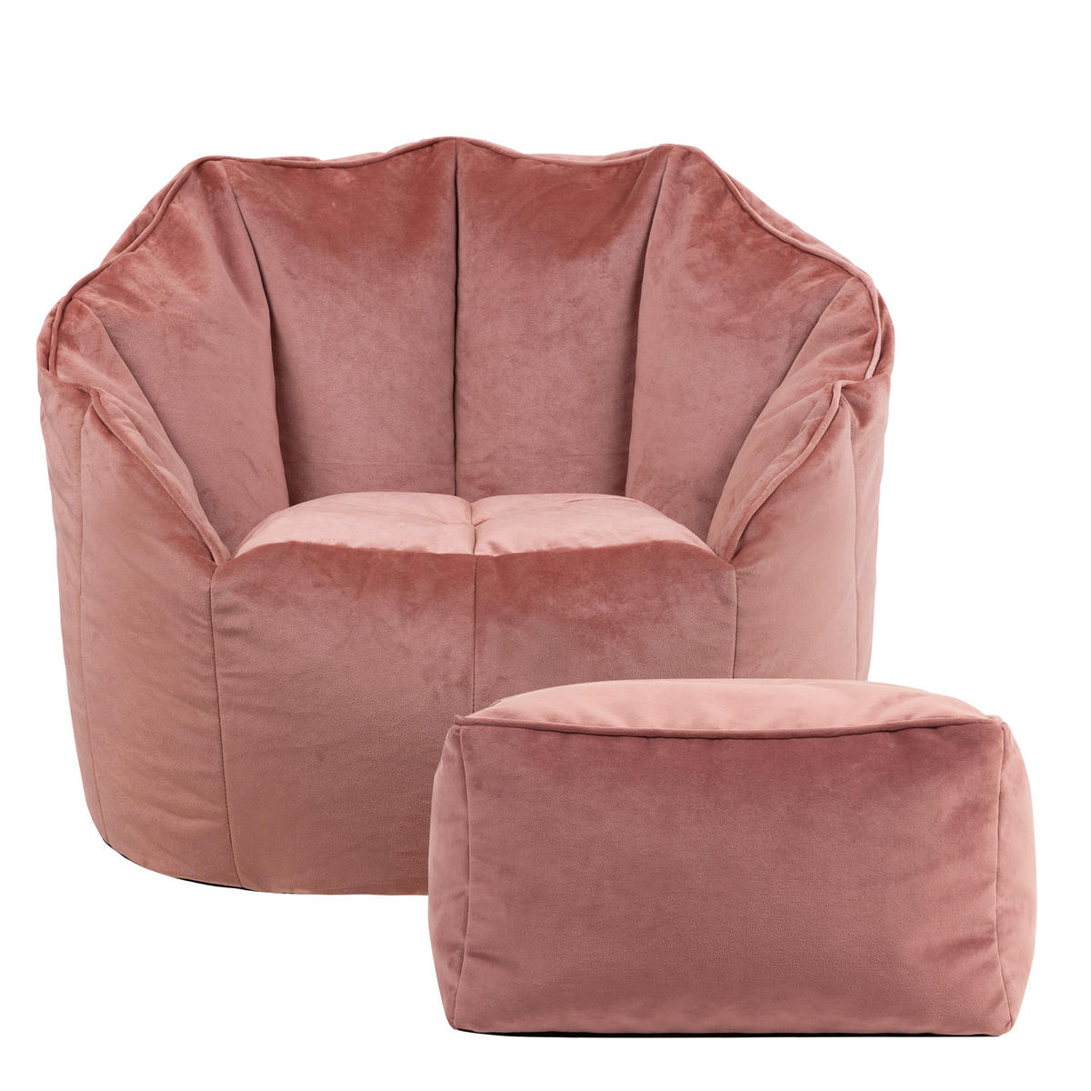 SITZSACK-SESSEL Sirena mit Hocker - Pink, Textil (77/64/74cm) - icon