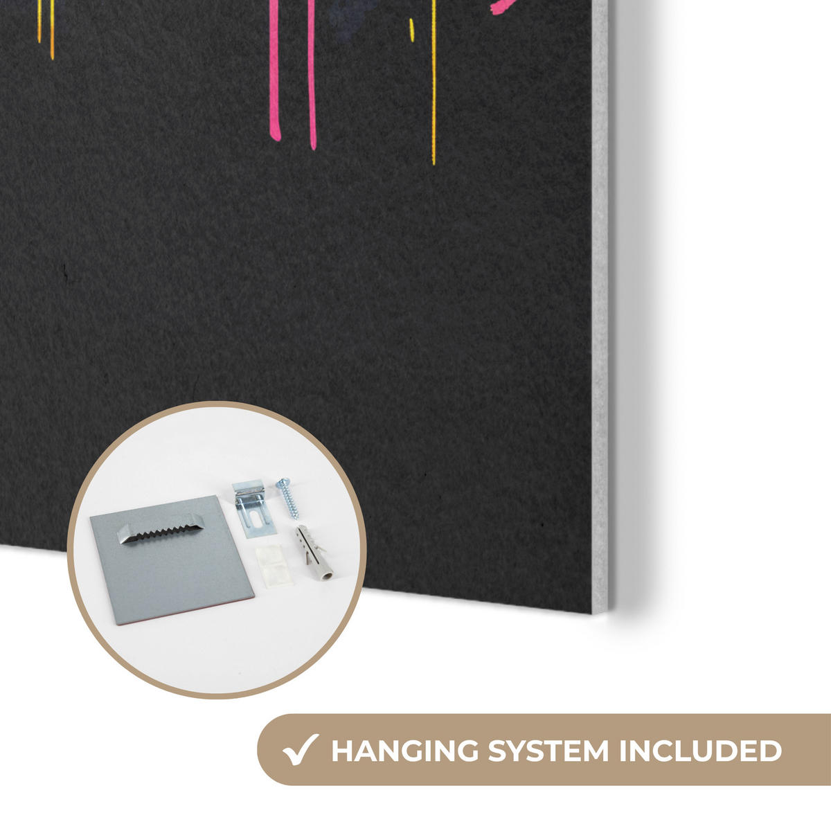 AKUSTIKBILD Weltkarte - Farbe - Bunt - Graffiti - Welt Wandbilder 60x80 cm - Multicolor, Textil (60/80/0.9cm) - MuchoWow