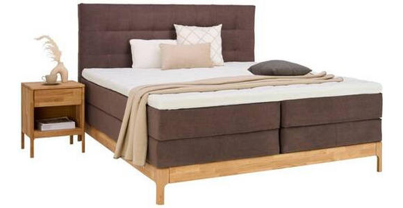 BOXSPRINGBETT 180/200 cm  in Braun, Wildeiche  - Wildeiche/Braun, Natur, Holz/Textil (180/200cm) - Linea Natura